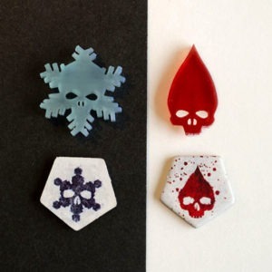 Tokens realizados en 3D para Juego de Mesa Dead Of Winter