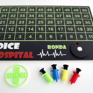 Tablero artesanal de madera para juego de mesa Dice Hospital